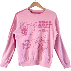 Hello Kitty And Friends Sweatshirt, Two Tone Pink, Design On Both Sides, Small
